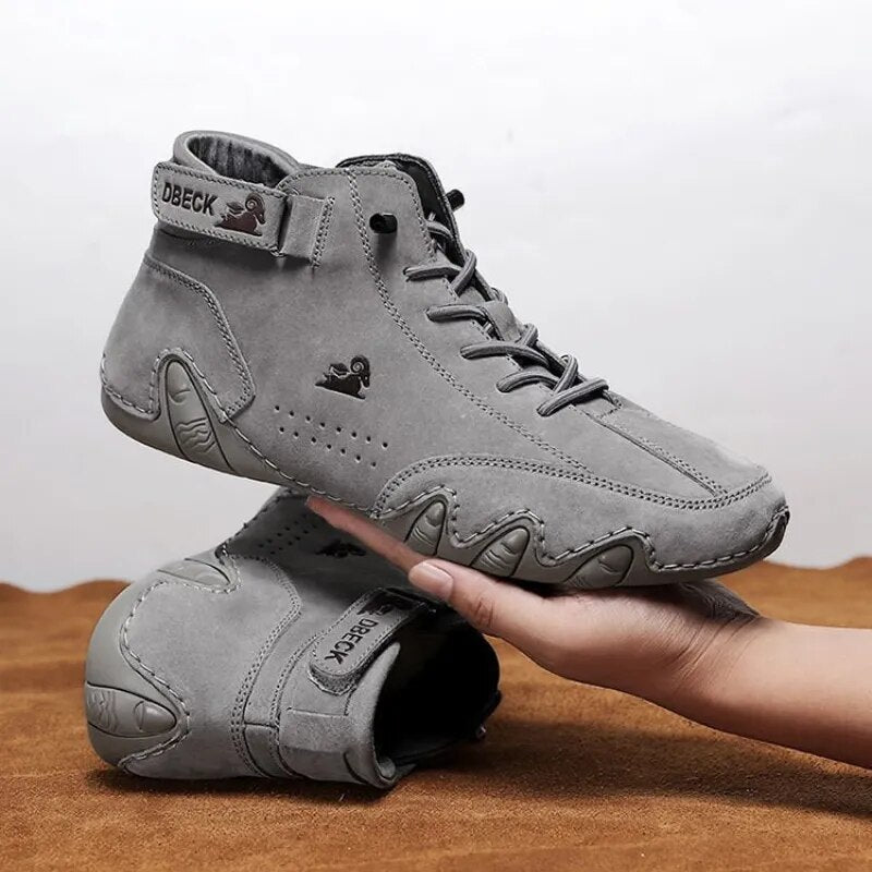 Stride Comfort - Genuine Leather Sports Shoes Military