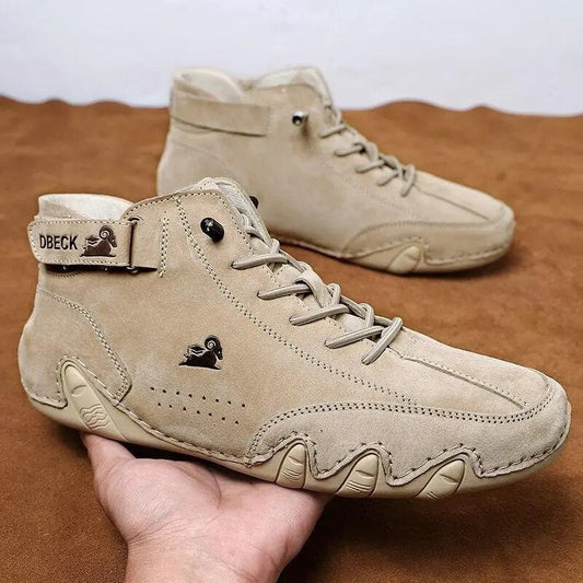 Stride Comfort - Genuine Leather Sports Shoes Military