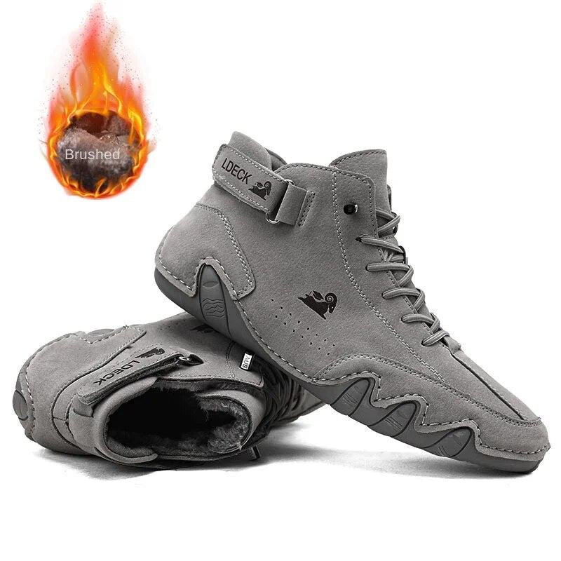 Stride Comfort - Genuine Leather Sports Shoes Military